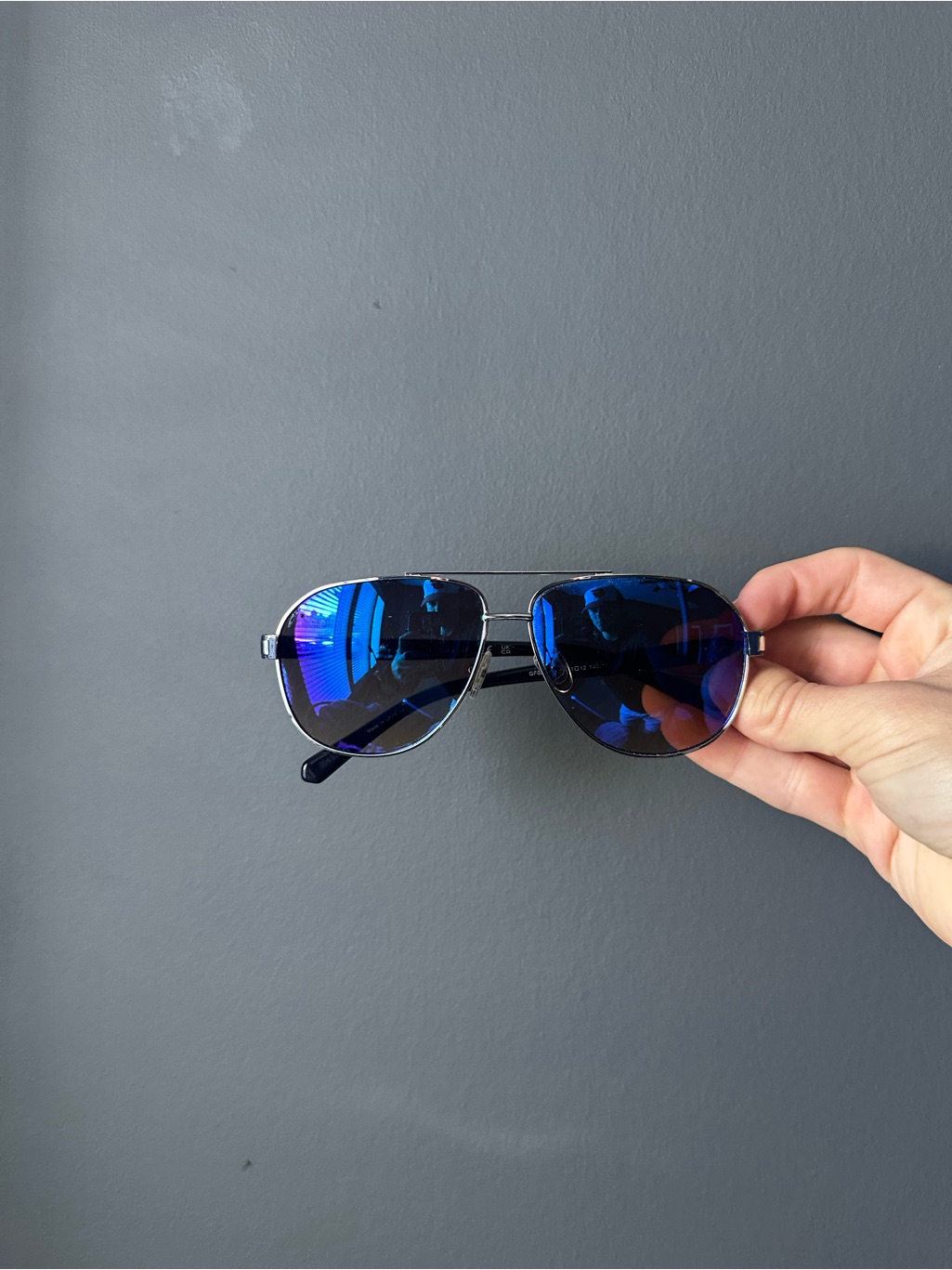 Guess Blue Mirrored Aviator Sunglasses